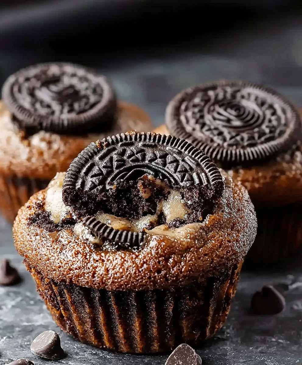 Oreo Muffins with Chocolate Chips