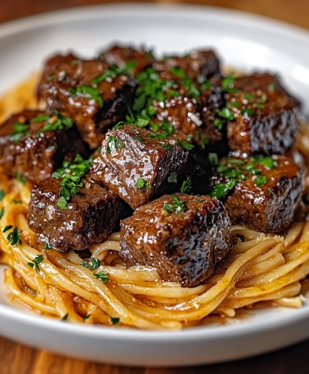 Savory Beef Tips Noodles