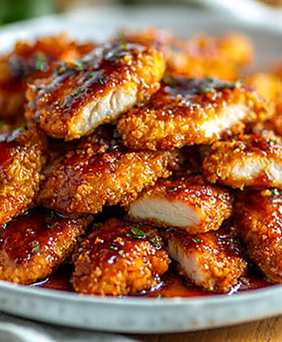 Baked Crunchy Hot Honey Chicken