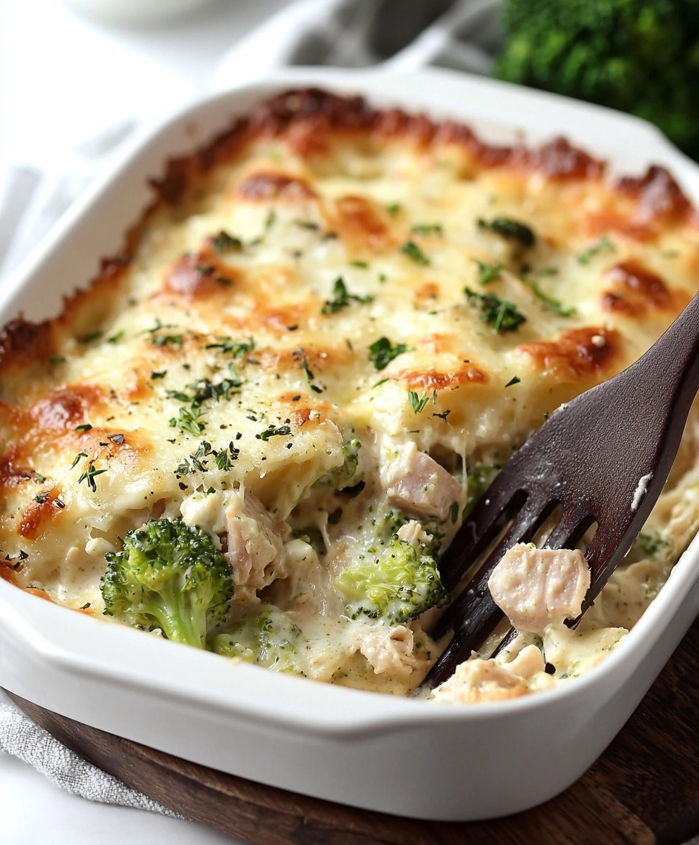Tuna Broccoli Alfredo Casserole