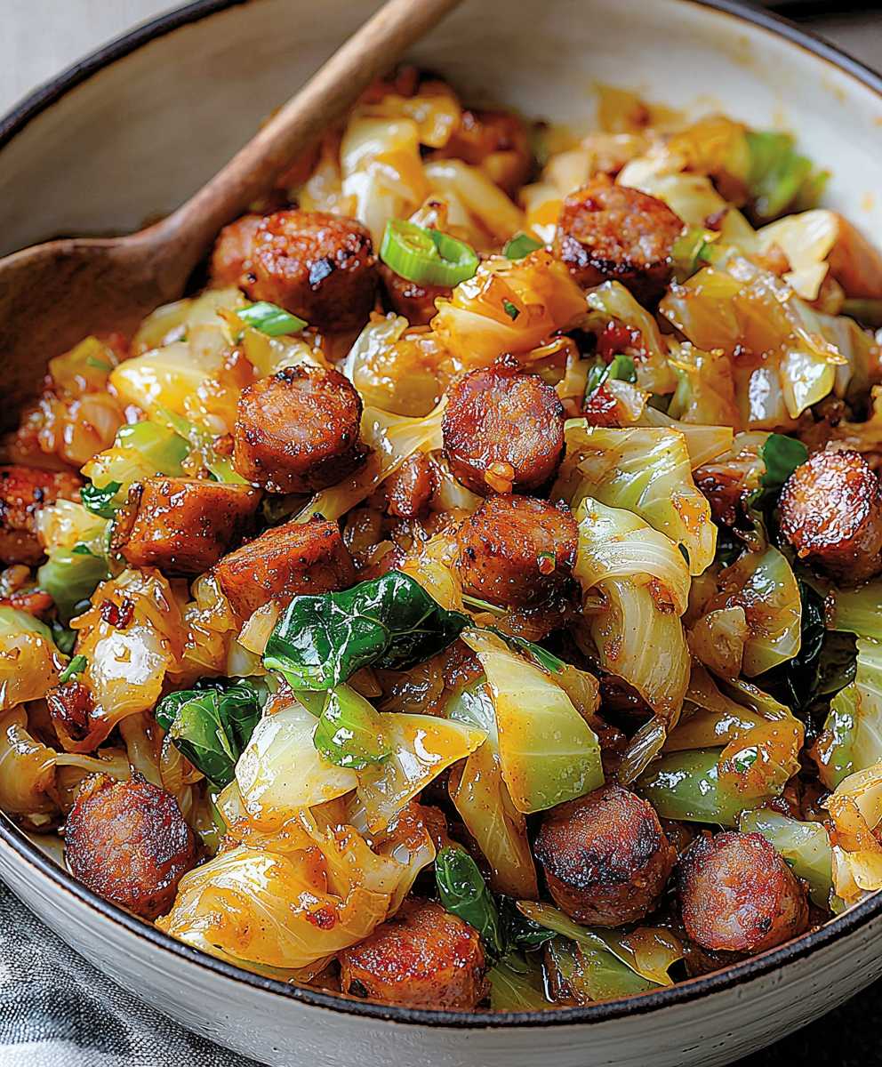 Fried Cabbage Sausage
