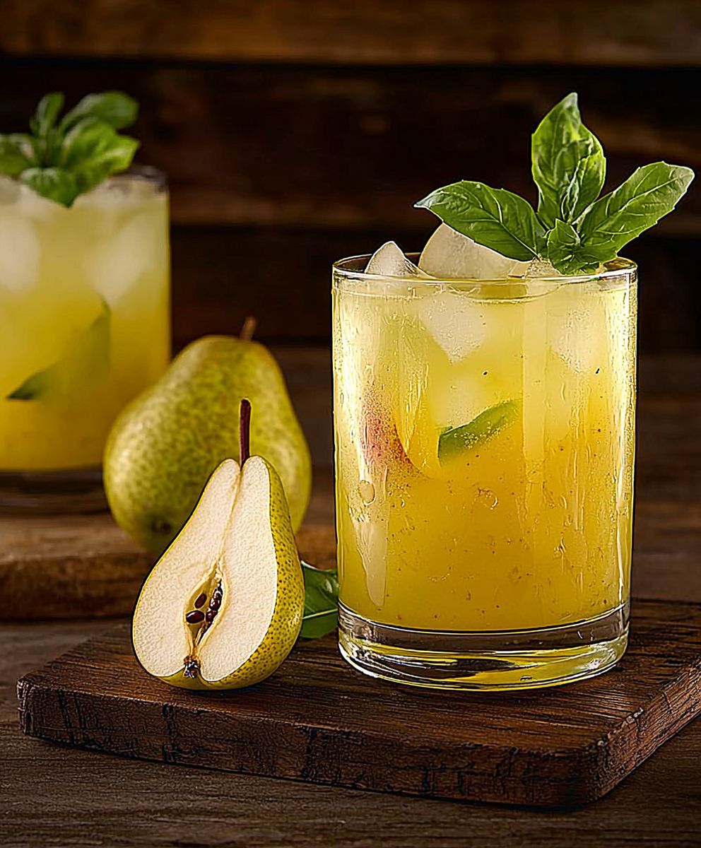 Pear Basil Lemonade