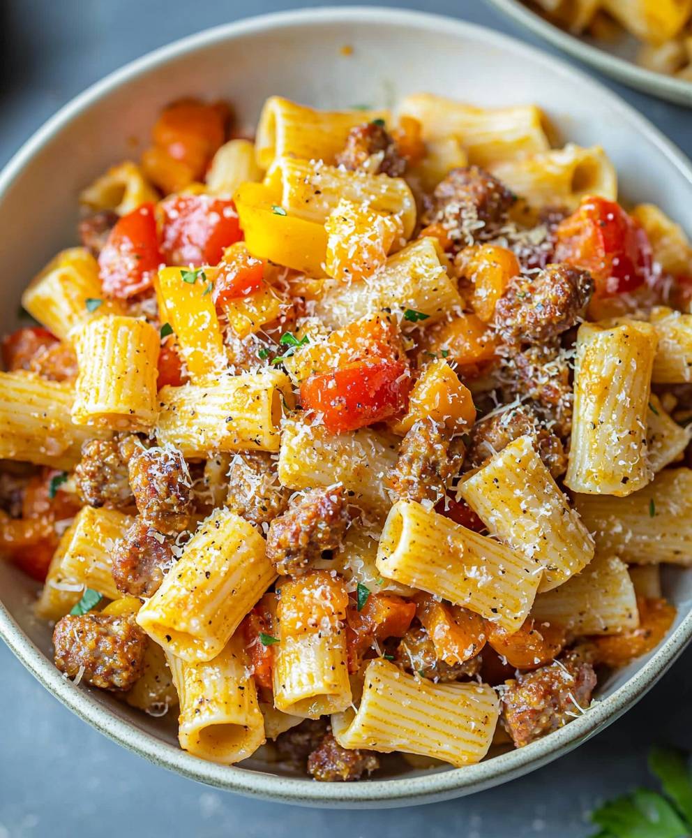 Sausage peppers pasta