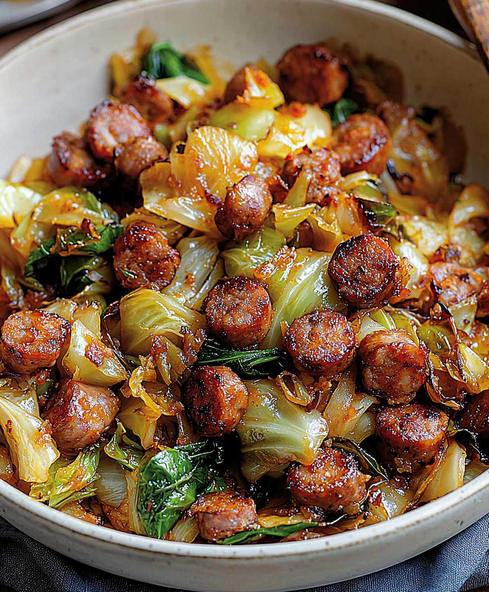 Fried Cabbage Sausage