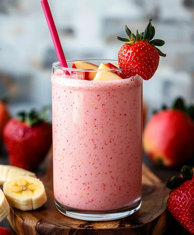 Strawberry banana apple smoothie