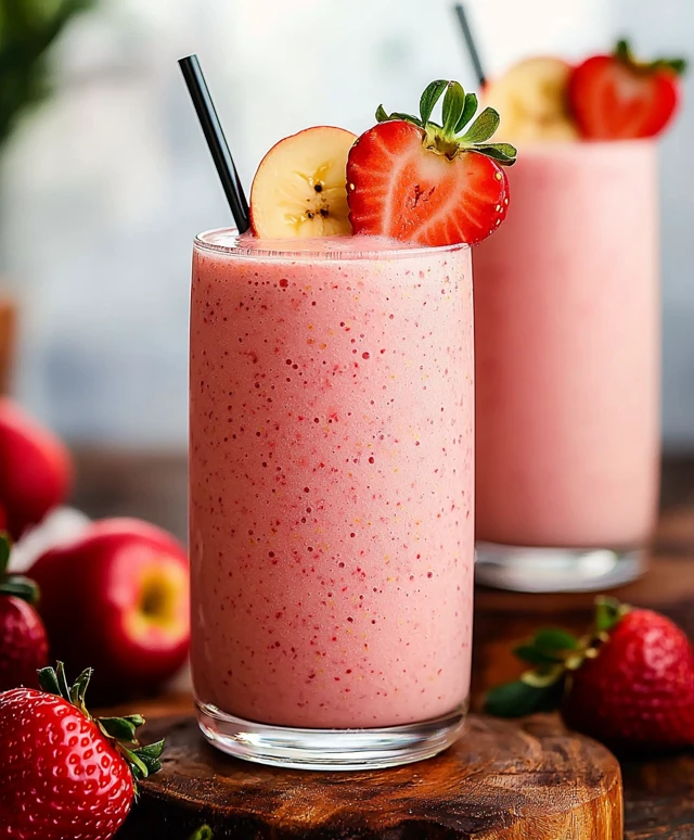 Strawberry banana apple smoothie