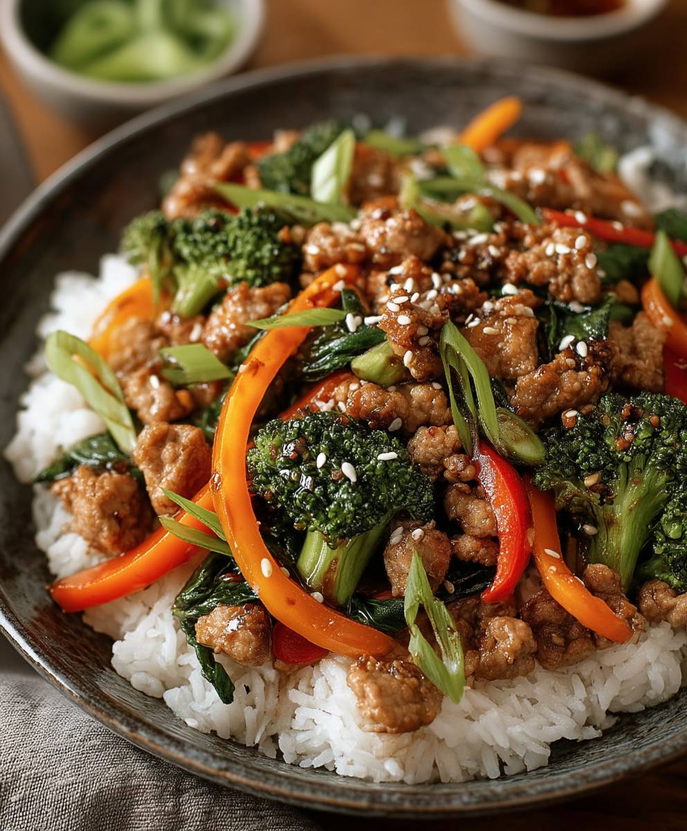 Ground Turkey Teriyaki Stir Fry