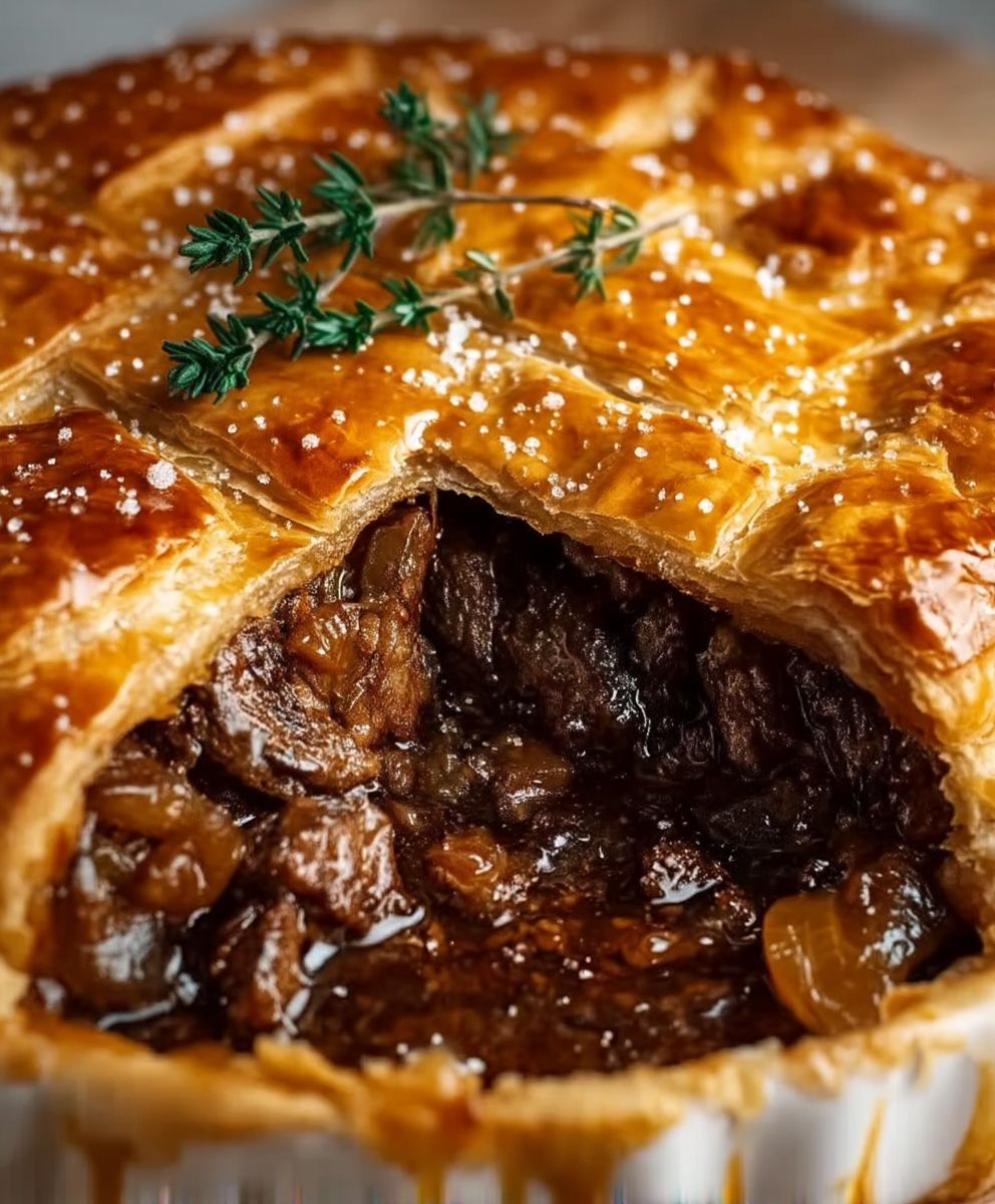 Steak and onion pie