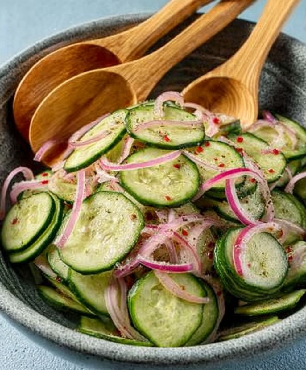 Cucumber onion salad