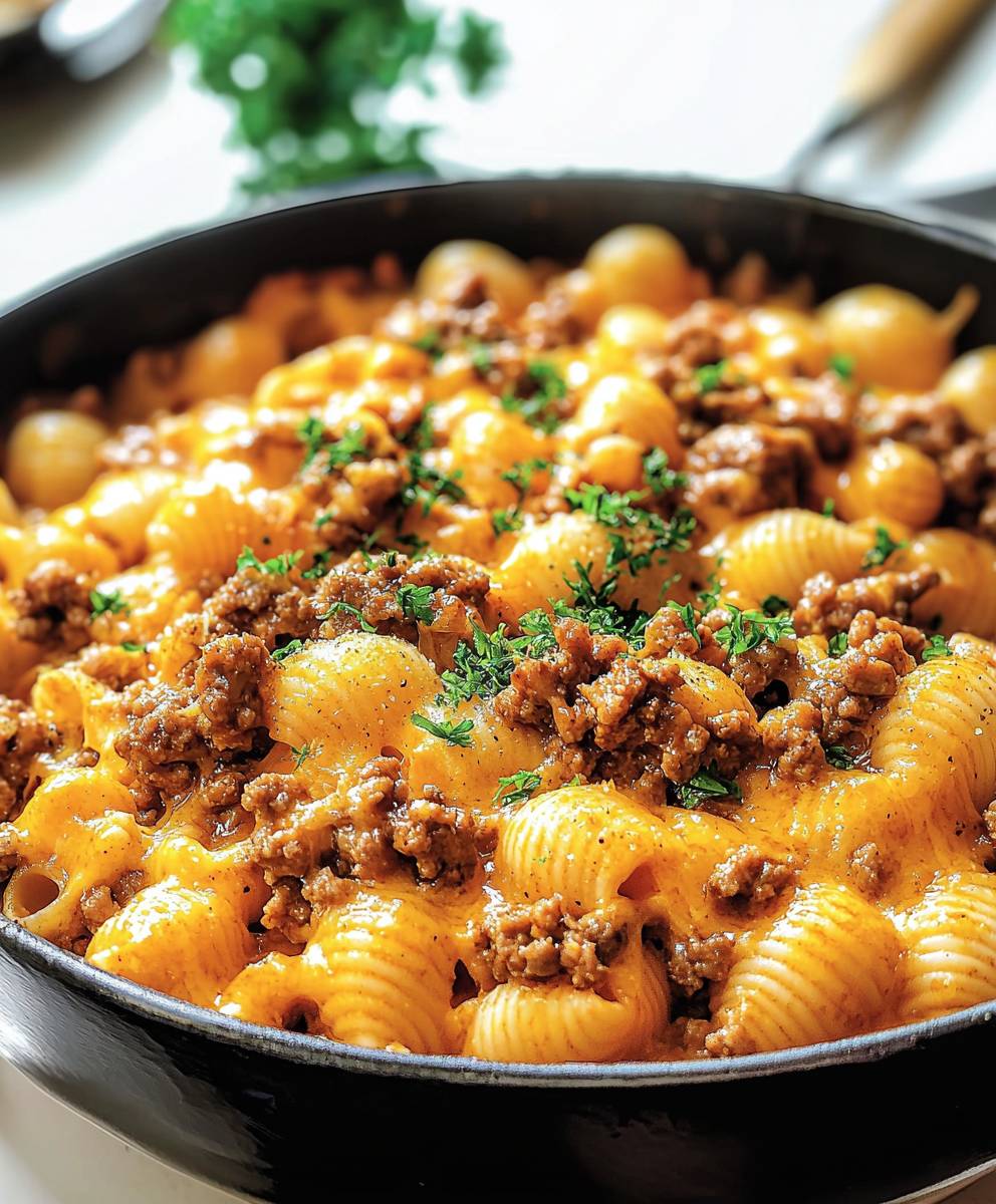 Cheesy Beef and Shells