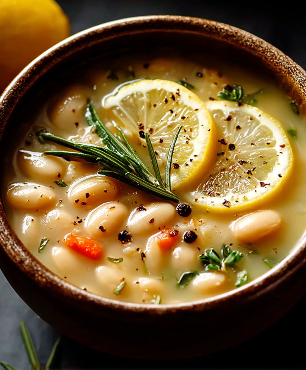 Lemon Rosemary Bean Soup