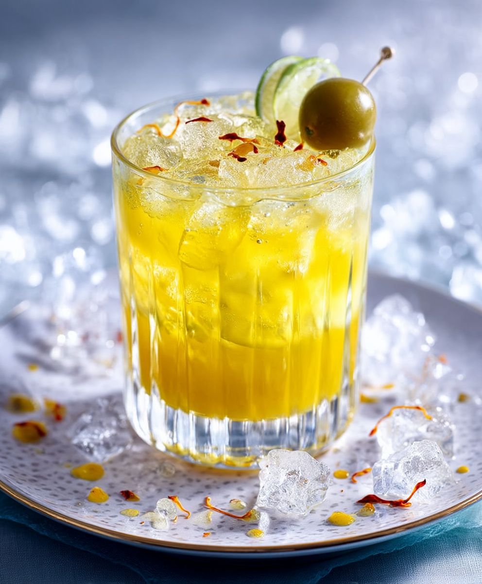 Saffron honey lemon cocktail