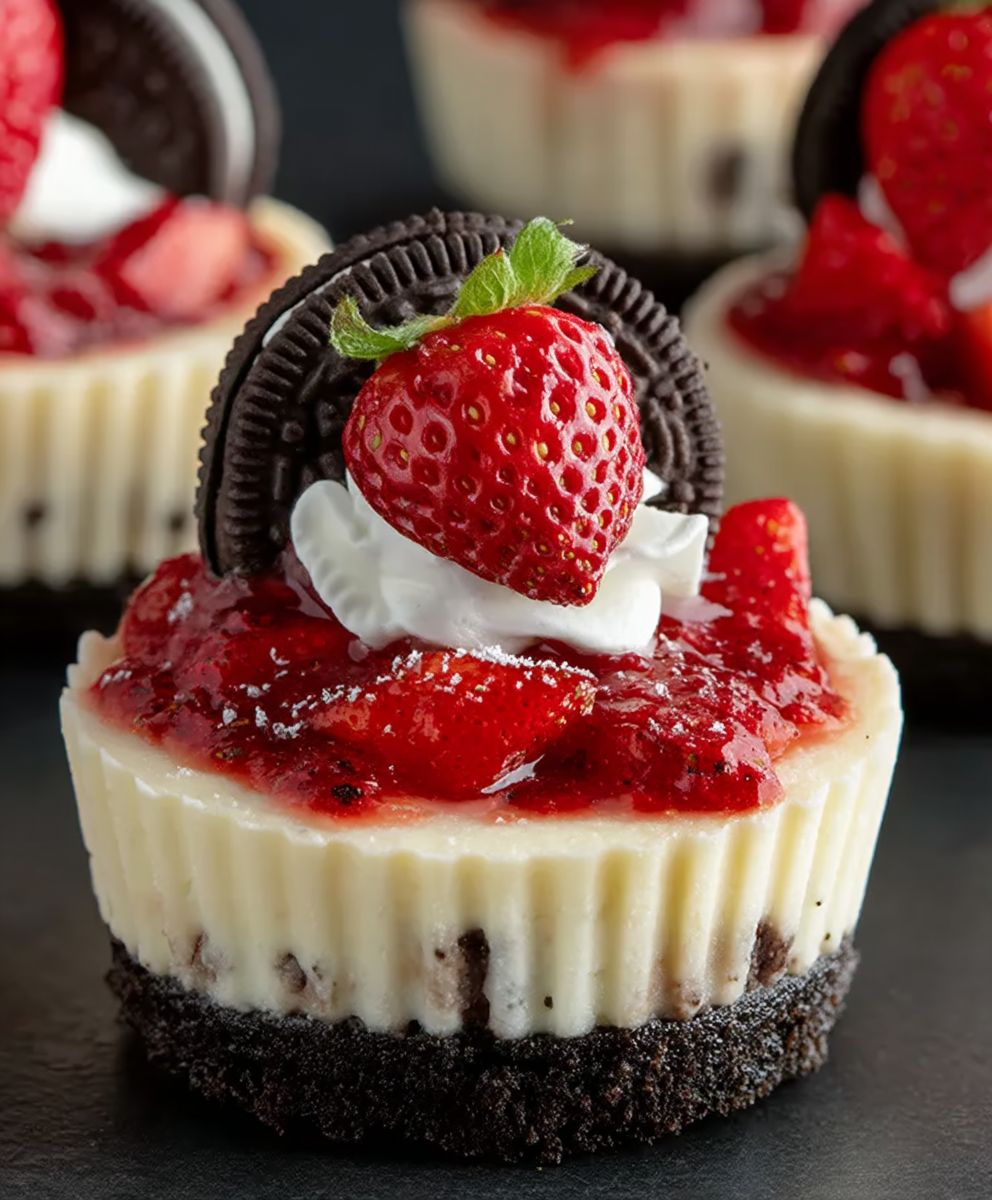 Strawberry Oreo Cheesecakes