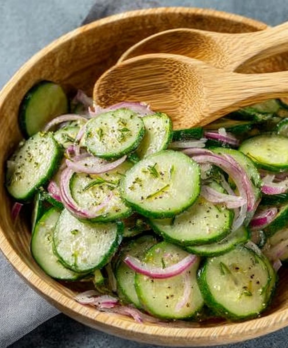 Cucumber onion salad