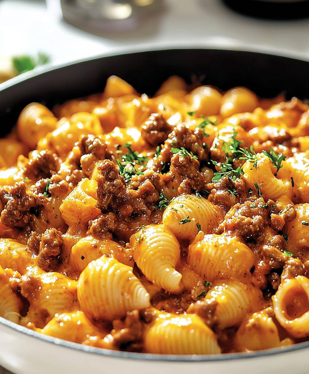 Cheesy Beef and Shells