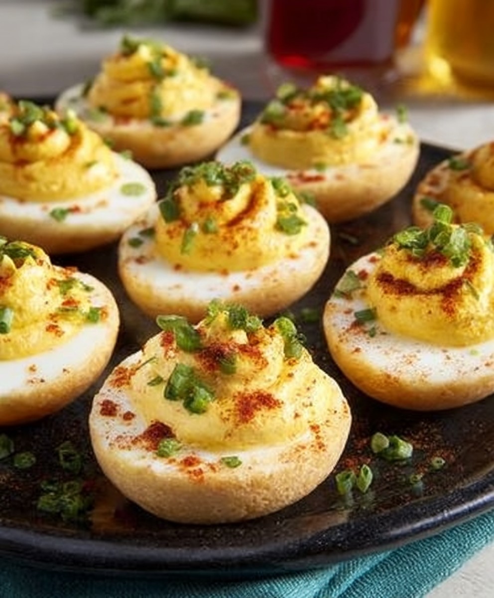 Smoked deviled eggs
