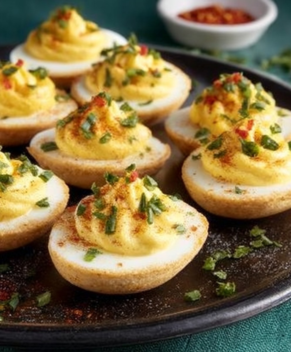 Smoked deviled eggs