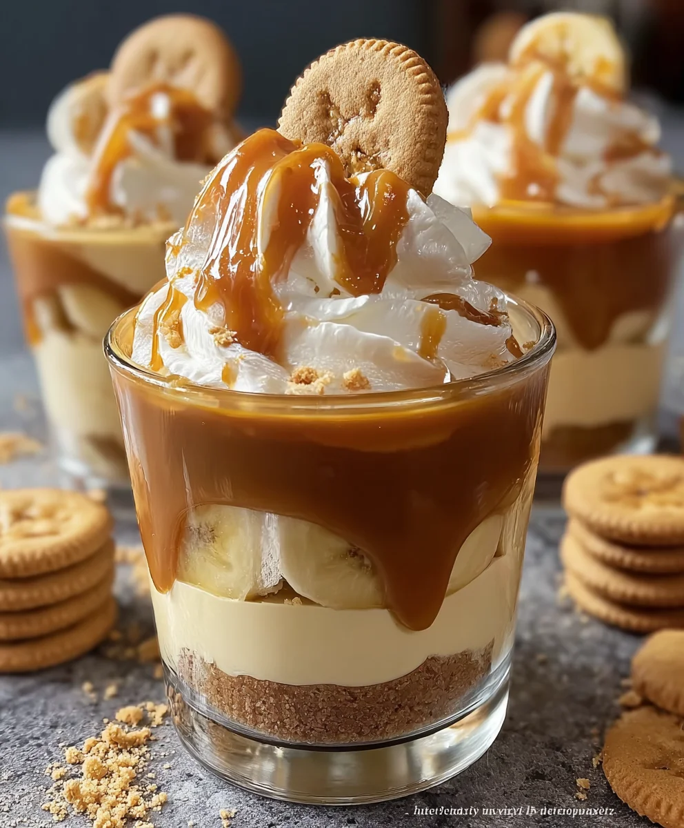 Amazing Caramel Banana Pudding Extra Cookies Cups Dessert
