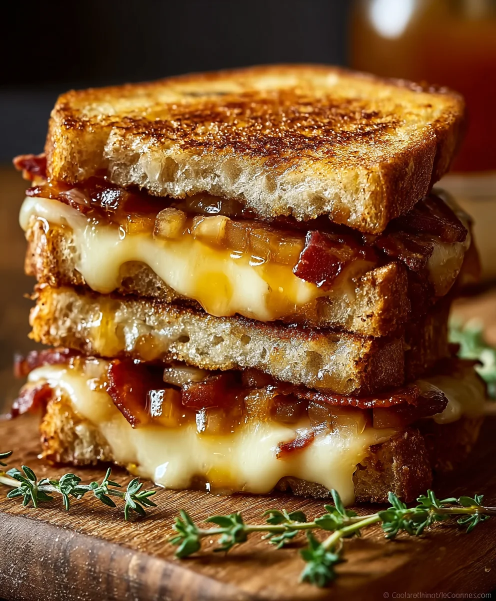 Hot Honey Beef Bacon Apple Cheddar Grilled Cheese