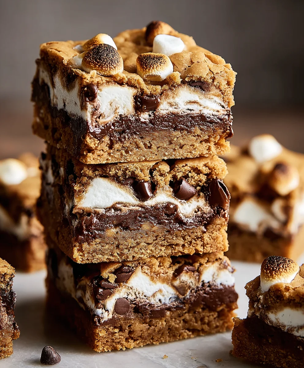 Peanut Butter Smores Blondies