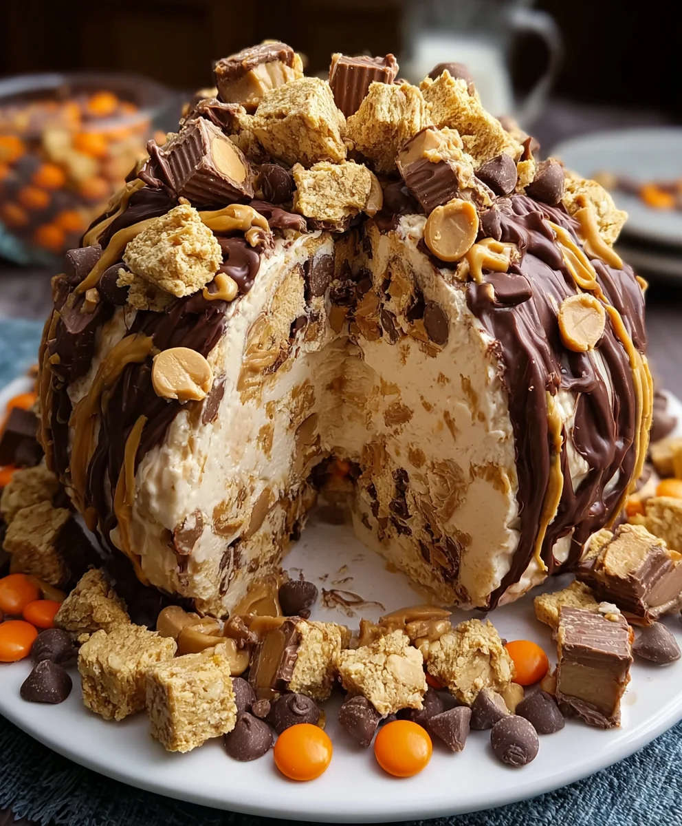 Reeses Peanut Butter Bliss Cheese Ball Dessert Recipe