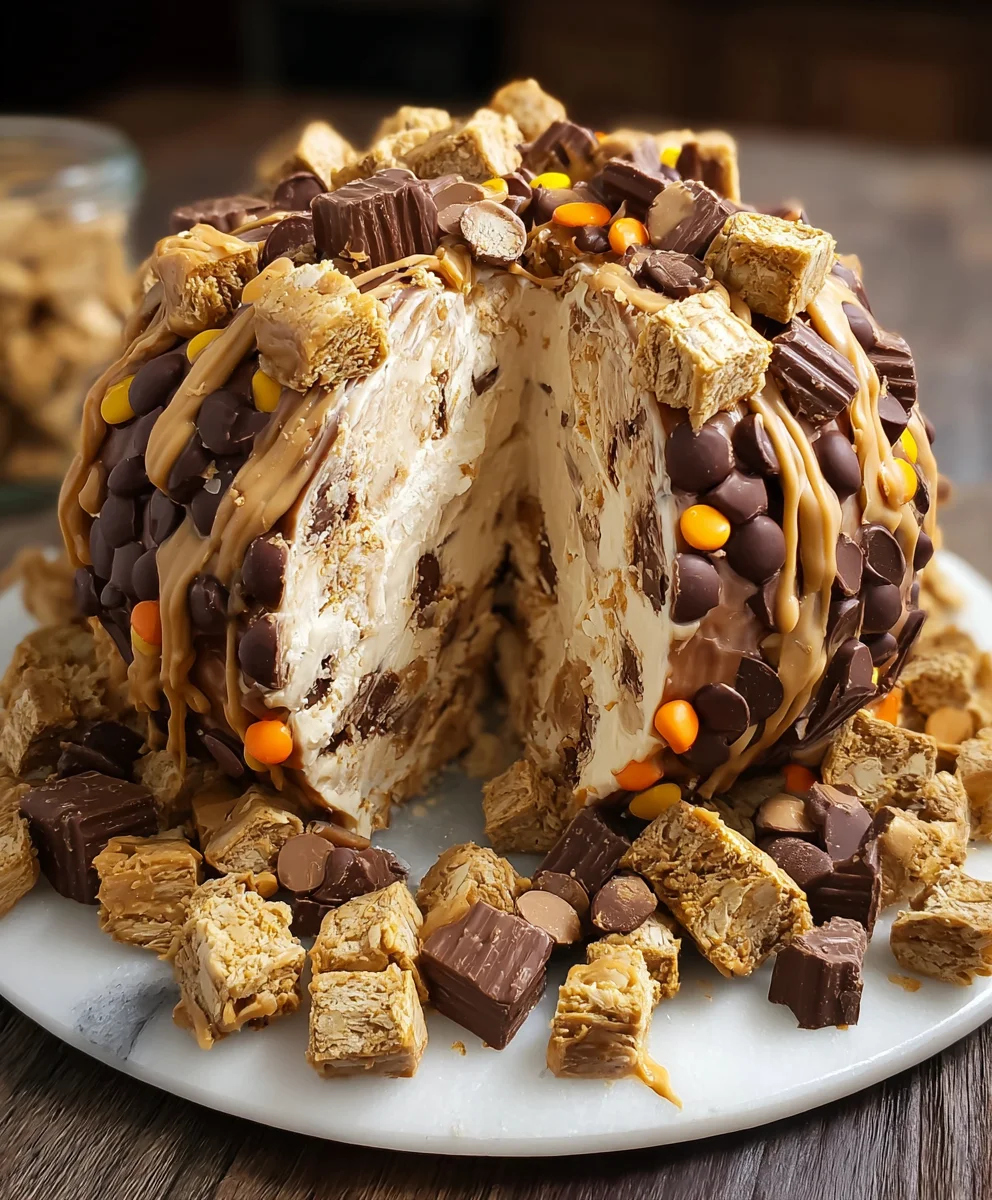 Reeses Peanut Butter Bliss Cheese Ball Dessert Recipe