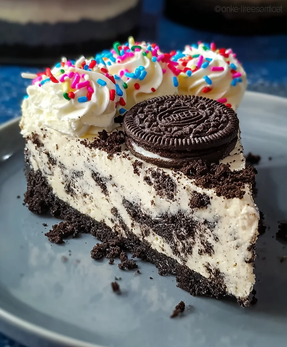 No Bake Oreo Cheesecake Sprinkles