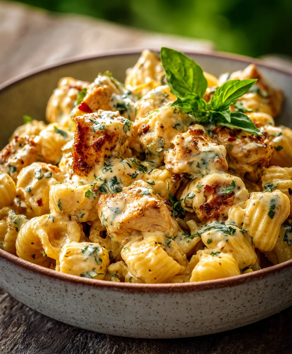 Garlic Butter Chicken Bites Creamy Parmesan Pasta