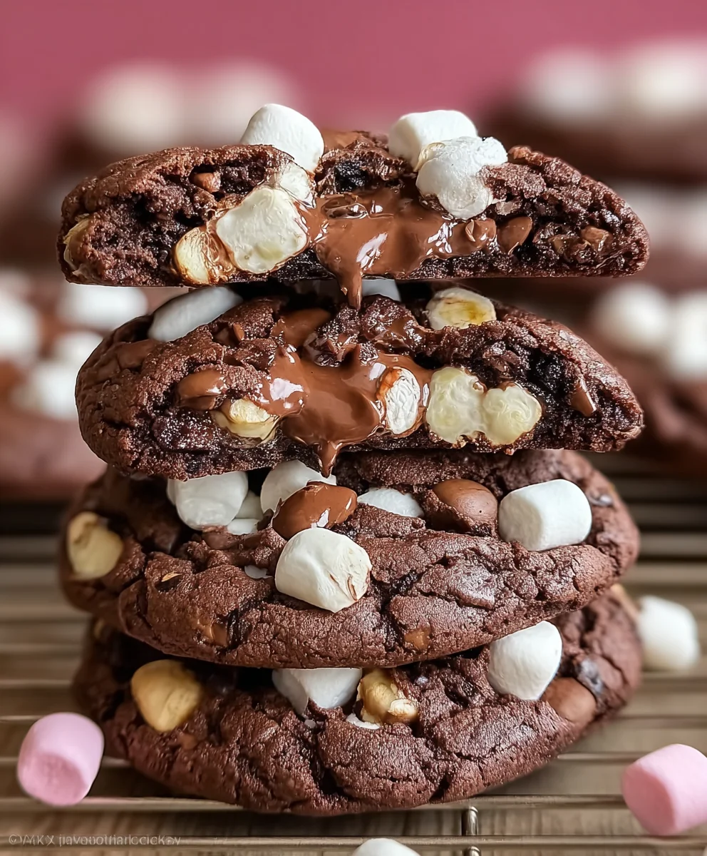 Rocky Road Cookies Stuffed With Marshmallow