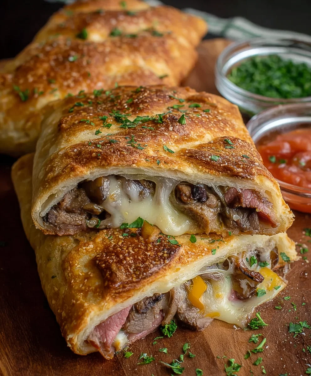Easy Philly Cheesesteak Stromboli