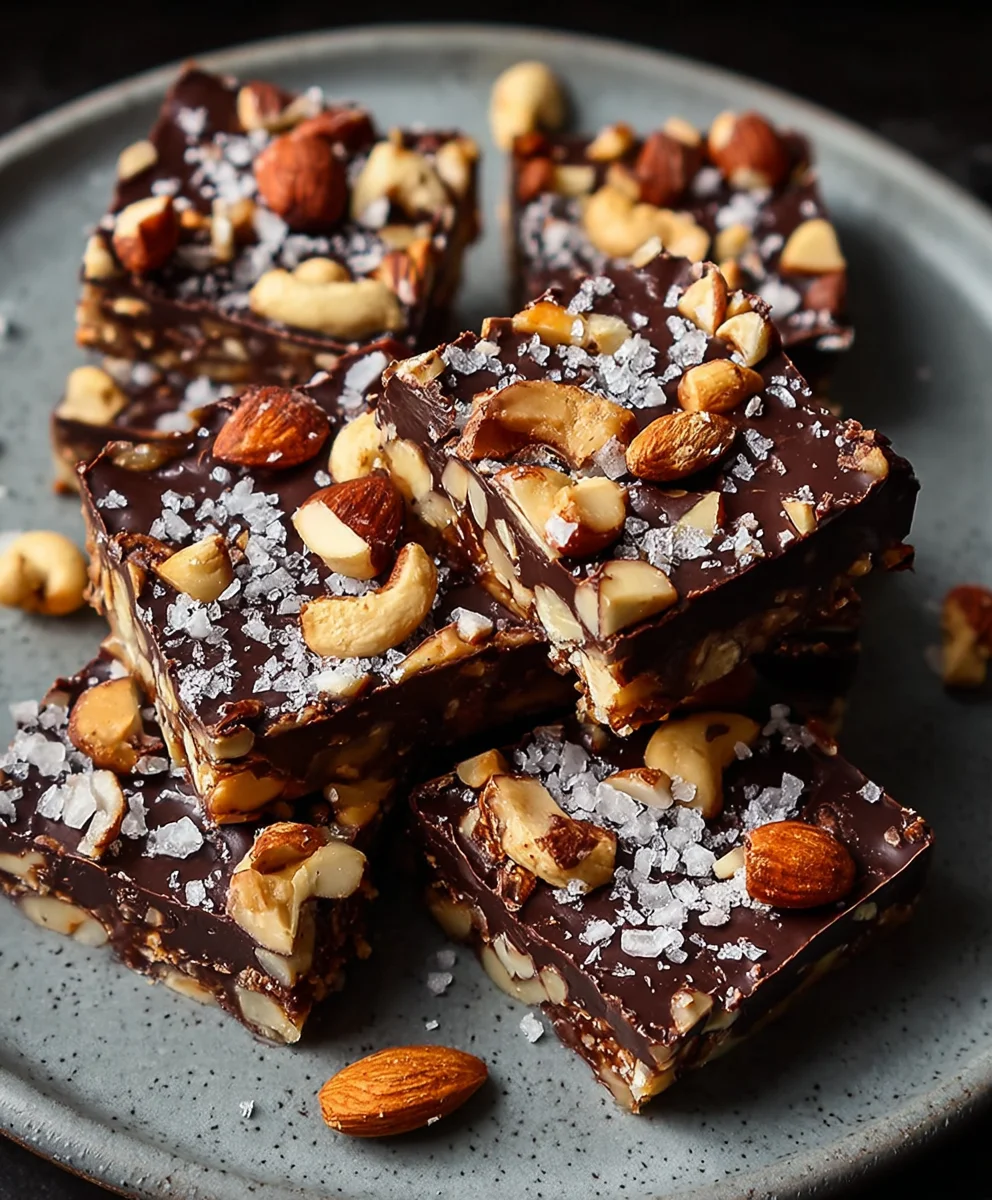 Chewy Dark Chocolate & Sea Salt Nut Bars