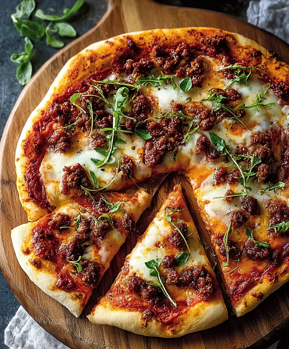 Spicy Beef Chorizo Fennel Pizza