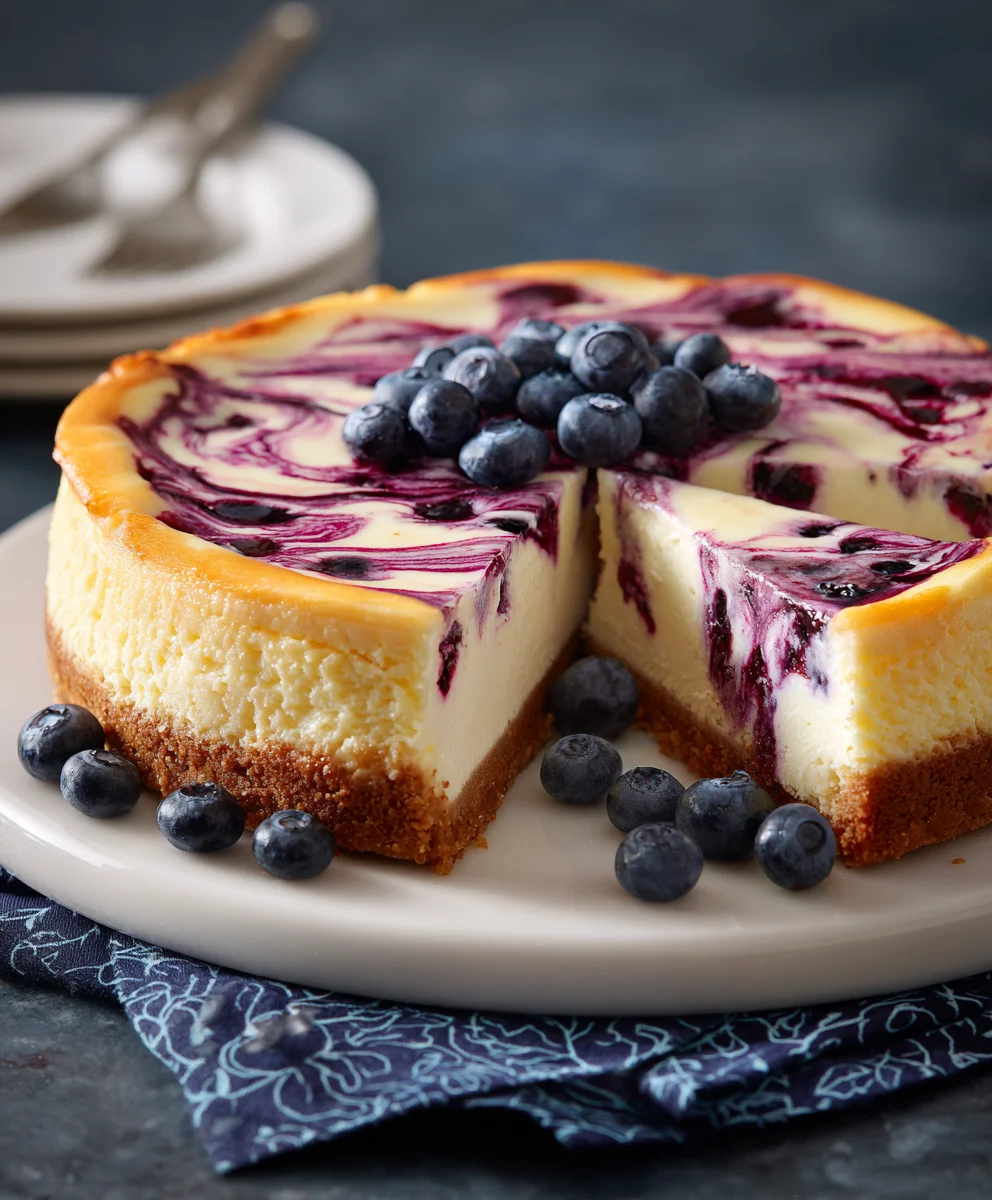 Irresistible Blueberry Swirl Cheesecake Recipe