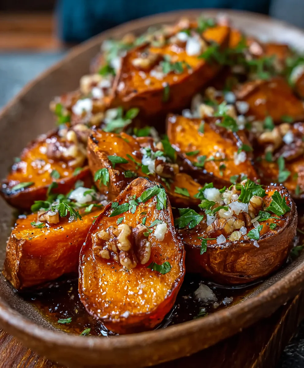 Walnut Maple Roasted Sweet Potatoes