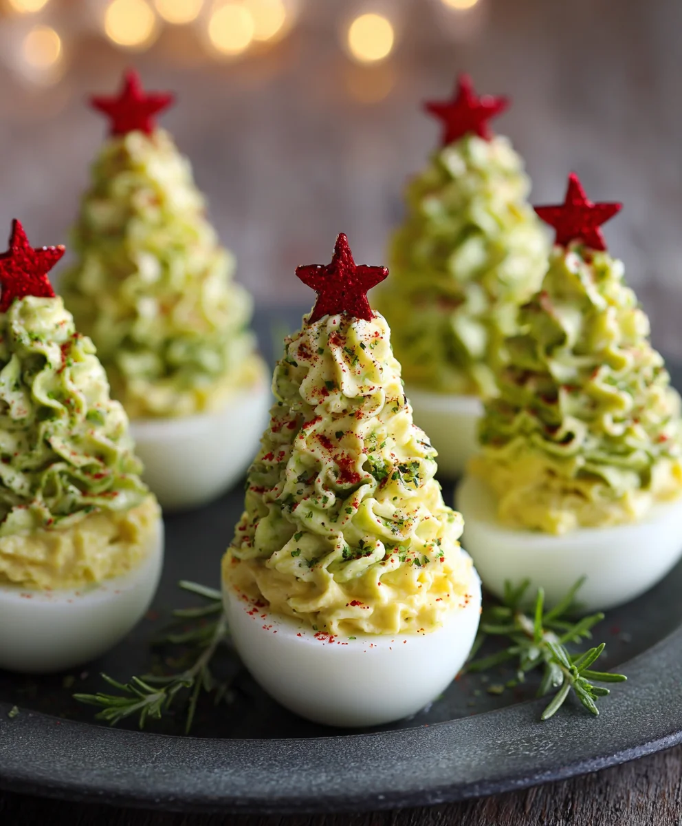 Festive Deviled Egg Christmas Trees
