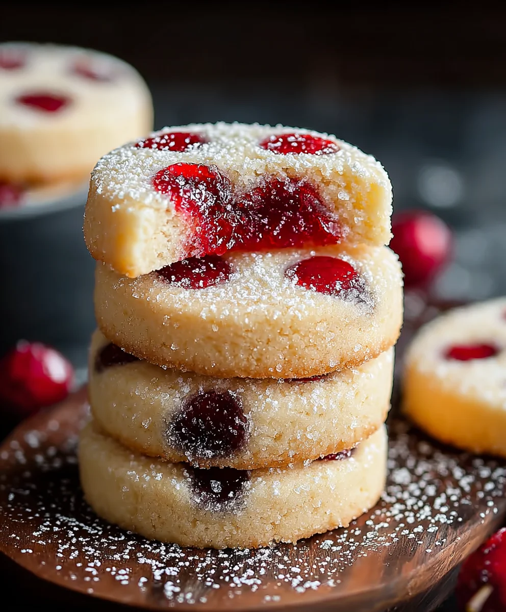 Maraschino Shortbread Cookies