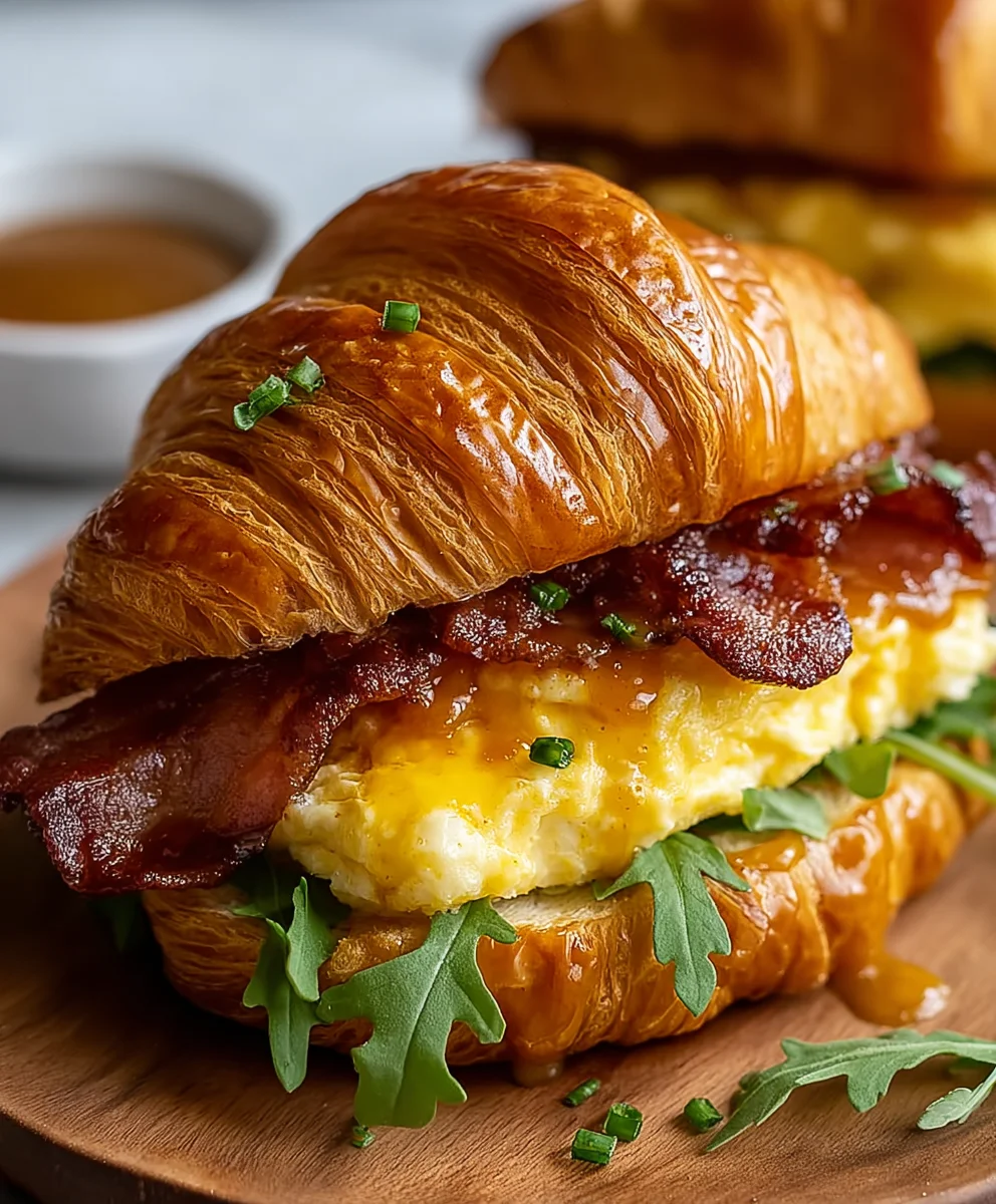 Killer Maple Mustard Croissant Breakfast Sandwiches